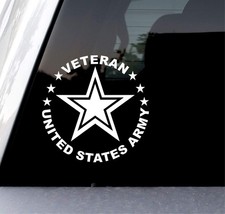 Sunset Graphics Decals Army Veteran Decal Vinyl Car Sticker Cars Trucks V...