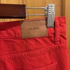 Zara Red denim Women’s Size 8 Raw Hem, Buttonfly, Wideleg — photo 3