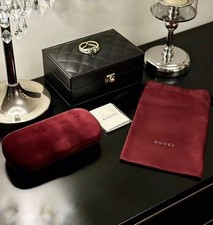 Gucci Burgundy Red Velvet Sunglass Hard Shell Dust Bag Case Only USED