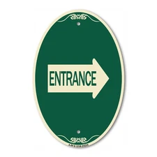 SignMission Designer Series Sign - Right Arrow Entrance 12" x 18" Aluminum Sign