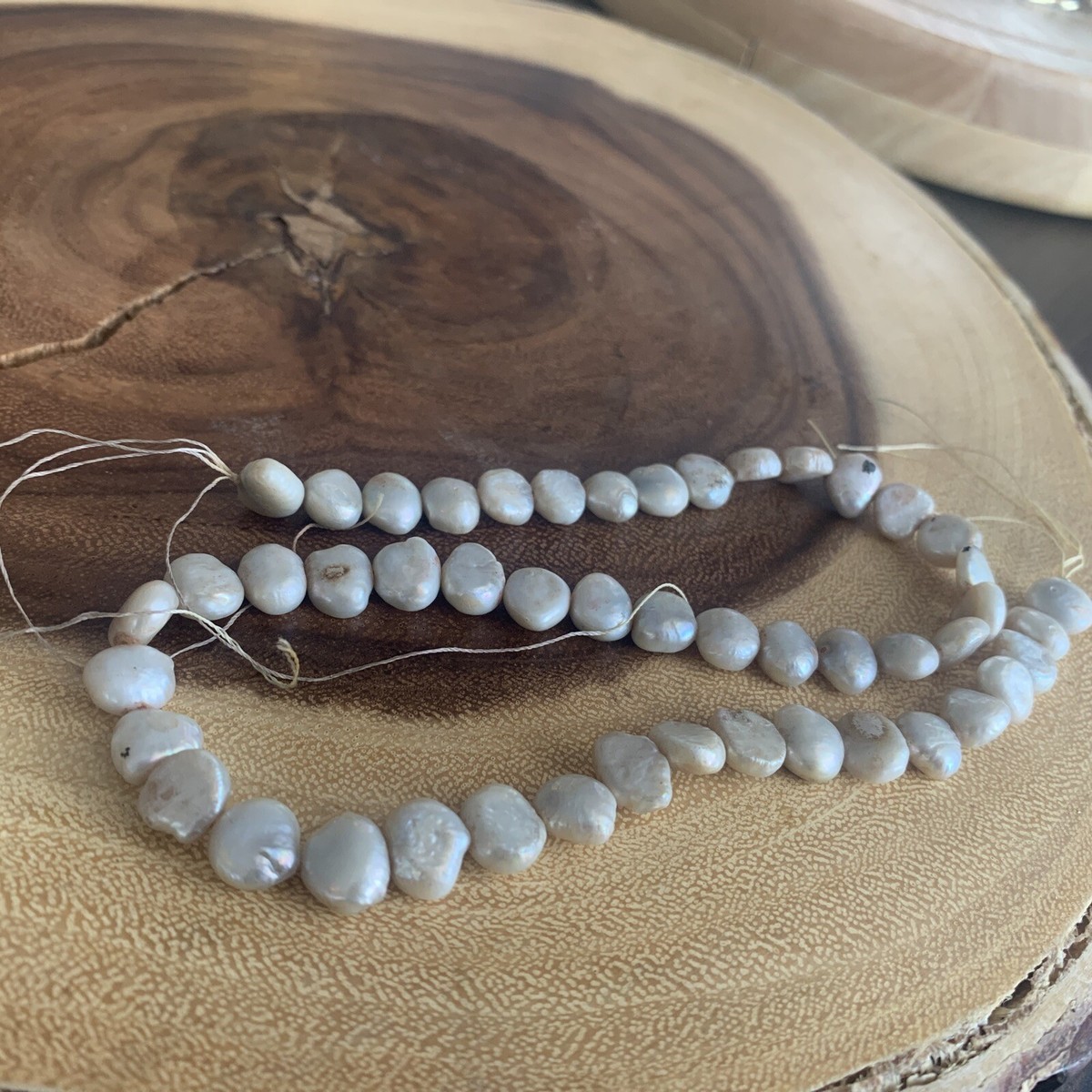 Vintage Antique String Of Large Pearls White Iridescent Jewelry Making