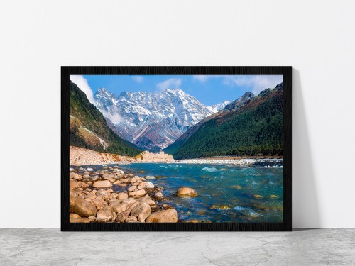 Yumthang Valley With River Teesta Glass Framed Wall Art, Ready to Hang - Picture 4 of 6