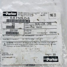 LOT OF 20 PARKER 6-8 F5OLO-S SEAL-LOK-ORB