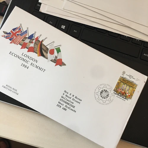 GB STAMPS FDC FIRST DAY COVER LONDON ECONOMIC SUMMIT JUN 1984 Bureau Postmark