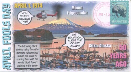 Coverscape Computer Designed April Fools Day 50th 1974 Sitka Fake Eruption Cover - Picture 1 of 2