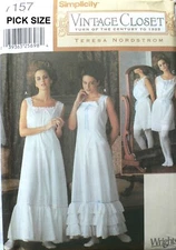 Simplicity Pattern Vintage Closet Civil War Nightgown Undergarment Bloomers 6-12