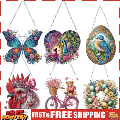 Rooster DIY Diamond Art Pendant Kit Diamond Painting Ornaments for Wall Window S