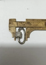 Beautiful Oval Silver Diamond Carabiner Screw Clasp,Handmade Clasp Jewelry