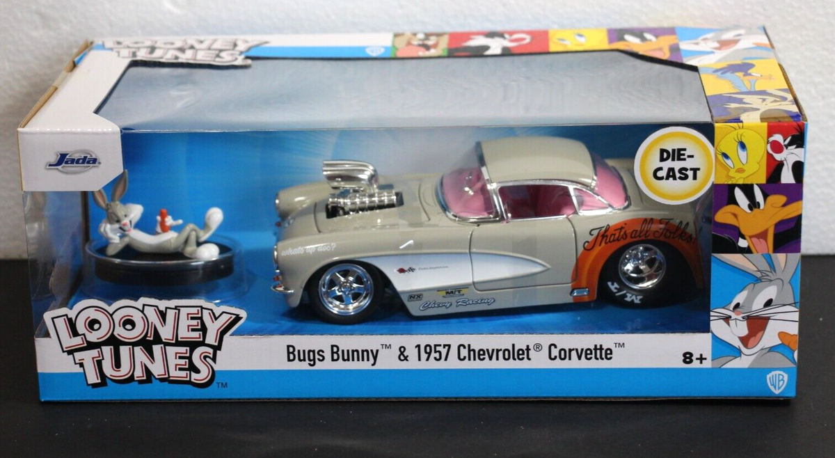 Jada Looney Tunes BUGS BUNNY & 1957 CHEVROLET CORVETTE Die Cast 1