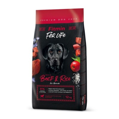 8595237034109 FITMIN Dog for life Beef & Rice - Trockenfutter für Hunde - 12