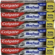 6 X Colgate MaxFresh Charcoal Mint with Whitening Toothpaste Freshens breath 2.5