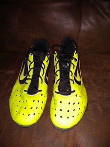 neon yellow track spikes