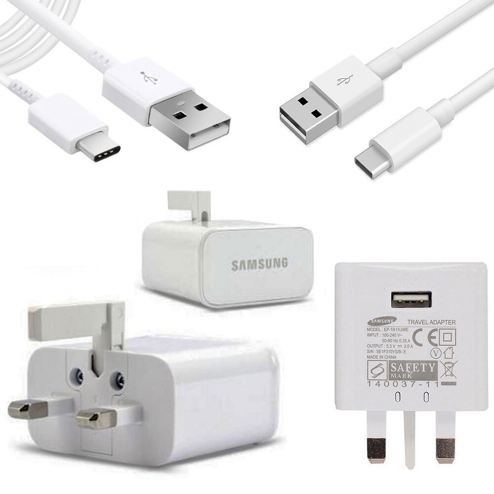 Samsung USB-A Mains Charger Plug OR USB-C Cable For Galaxy M21