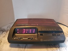 Vintage GE 7-4621A AM/FM Alarm Clock Radio Wood Grain Fully Tested  Works Great