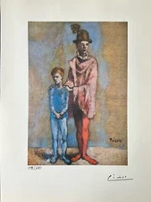 Pablo Picasso Original Signed Print , Two Saltimbanques, 1905