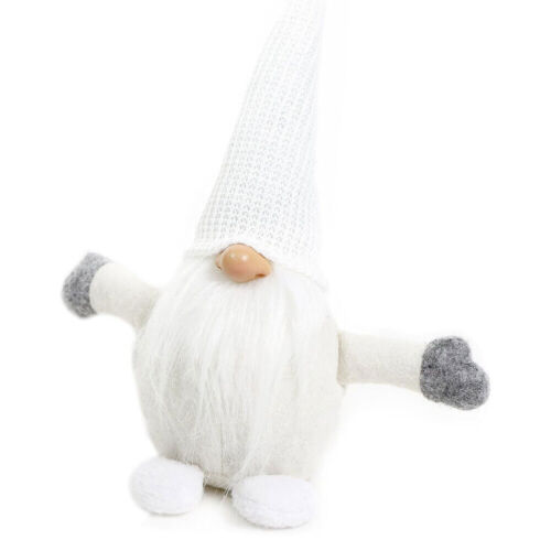 Holiday Gnome Handmade Swedish Tomte, Christmas Elf Decoration Ornaments White