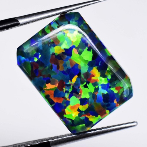 10.0ct 15x11mm Doublet Natural Play Of Color Fire Opal Loose Gemstone, Unheated - Picture 3 of 4