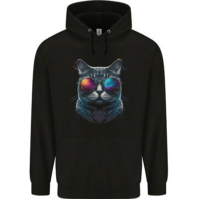 Ein Cooler Kater Mit Cosmos-Brille Kinder Kapuzenpullover