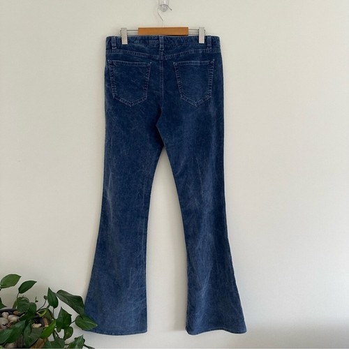 Theory Sineli Bristle Corduroy Blue Flare Pants Size 10 Y2K - Picture 3 of 12