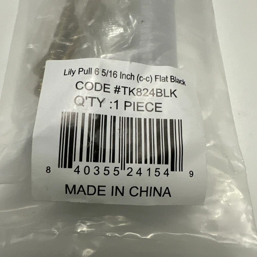 Top Knobs TK824BLK Cabinet  Lily Pull 6 5/16 Inch Center-Flat Black - Picture 2 of 3