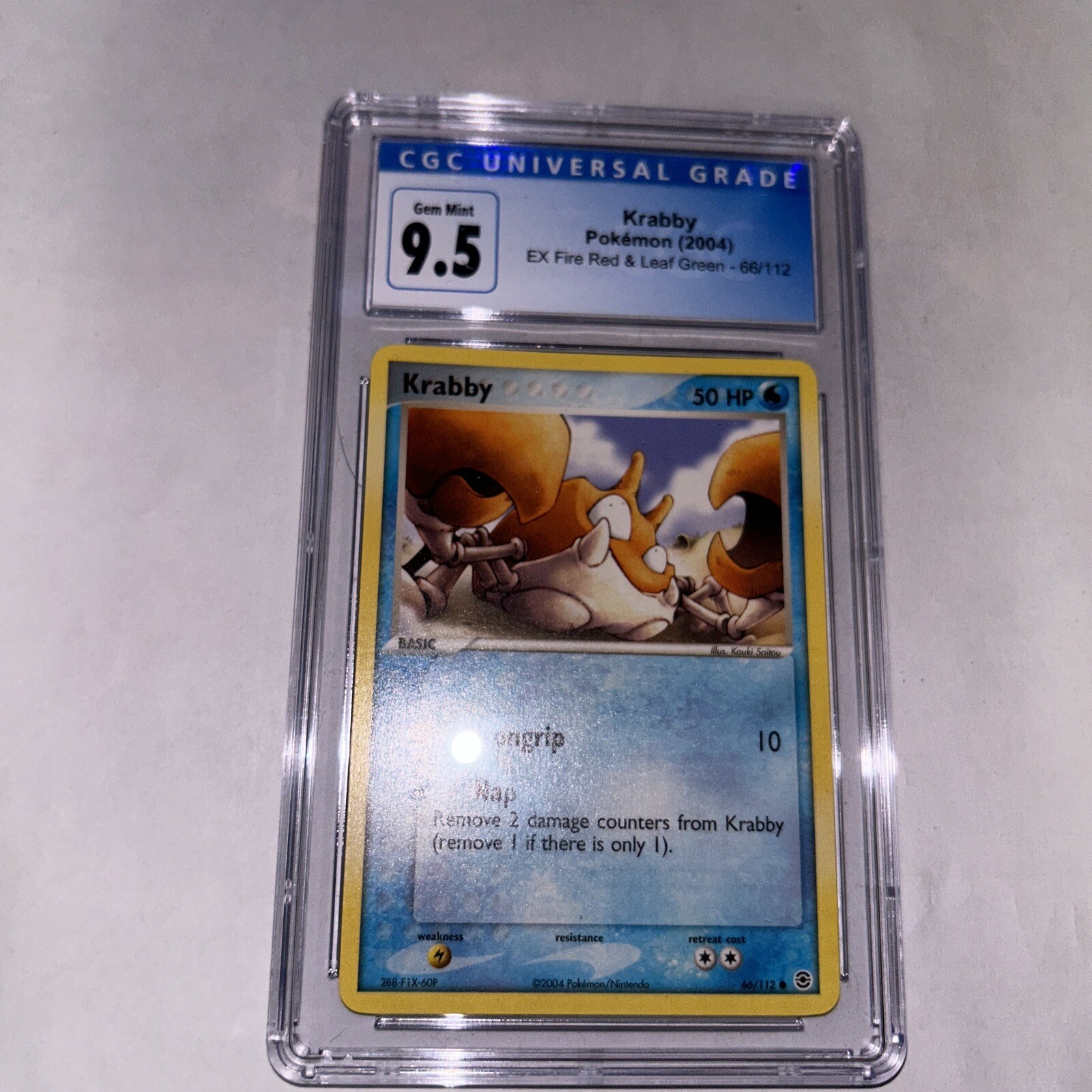 CGC 9.5 2004 Pokemon Krabby 66/112 EX FireRed & LeafGreen Reverse Holo