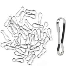 80 Pack Stainless Steel Metal Spring Hooks Rust-Proof Lanyard Snap Clip Hooks