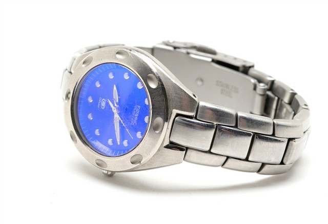 Vintage Men's Fossil Watch Am-3346 Blue 