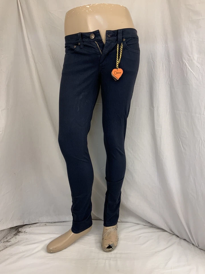 Pantalones de mezclilla Dittos talla 27 azul algodón elástico ajustados hechos en EE. UU. NUEVOS CON ETIQUETAS YGI N1-340CG Foto 2 de 4