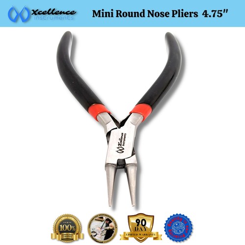Xcellence Round Nose Pliers Jewelry Making Tool, Black PVC Non-Slip Grip, 4.75" - Picture 8 of 14