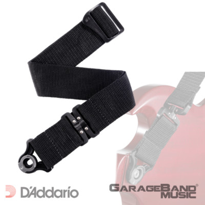 D'Addario 2'' Auto Lock Swivel Polypro Guitar Strap, Black, PWSALSV00