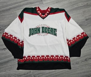 Red And Green John Deere Authentic Apparel Jersey Mens Size Large