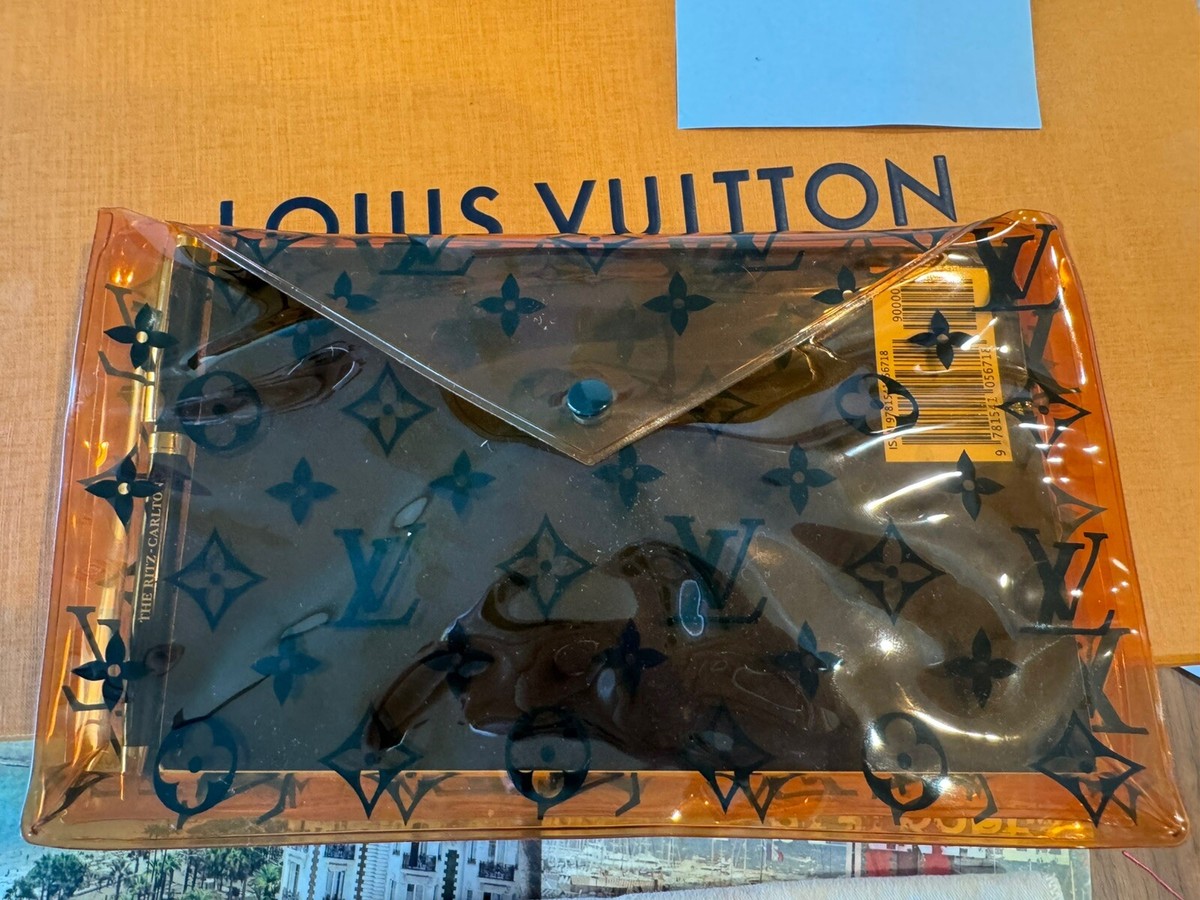 Louis Vuitton orange PVC Pouch Pochette swimsuit Duster Monogram