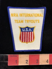 Vtg Early-mid 1970s NRA INTERNATIONAL TEAM TRYOUTS USA Gun Shooting Patch 99N7