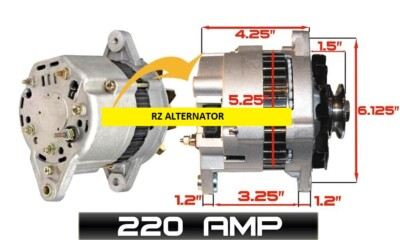 #ad #ad HIGH OUTPUT 220 AMP ALTERNATOR For YANMAR MARINE ENG 4JH 4JH2 4JH3 4JHE 4LH 4LHA $223.89