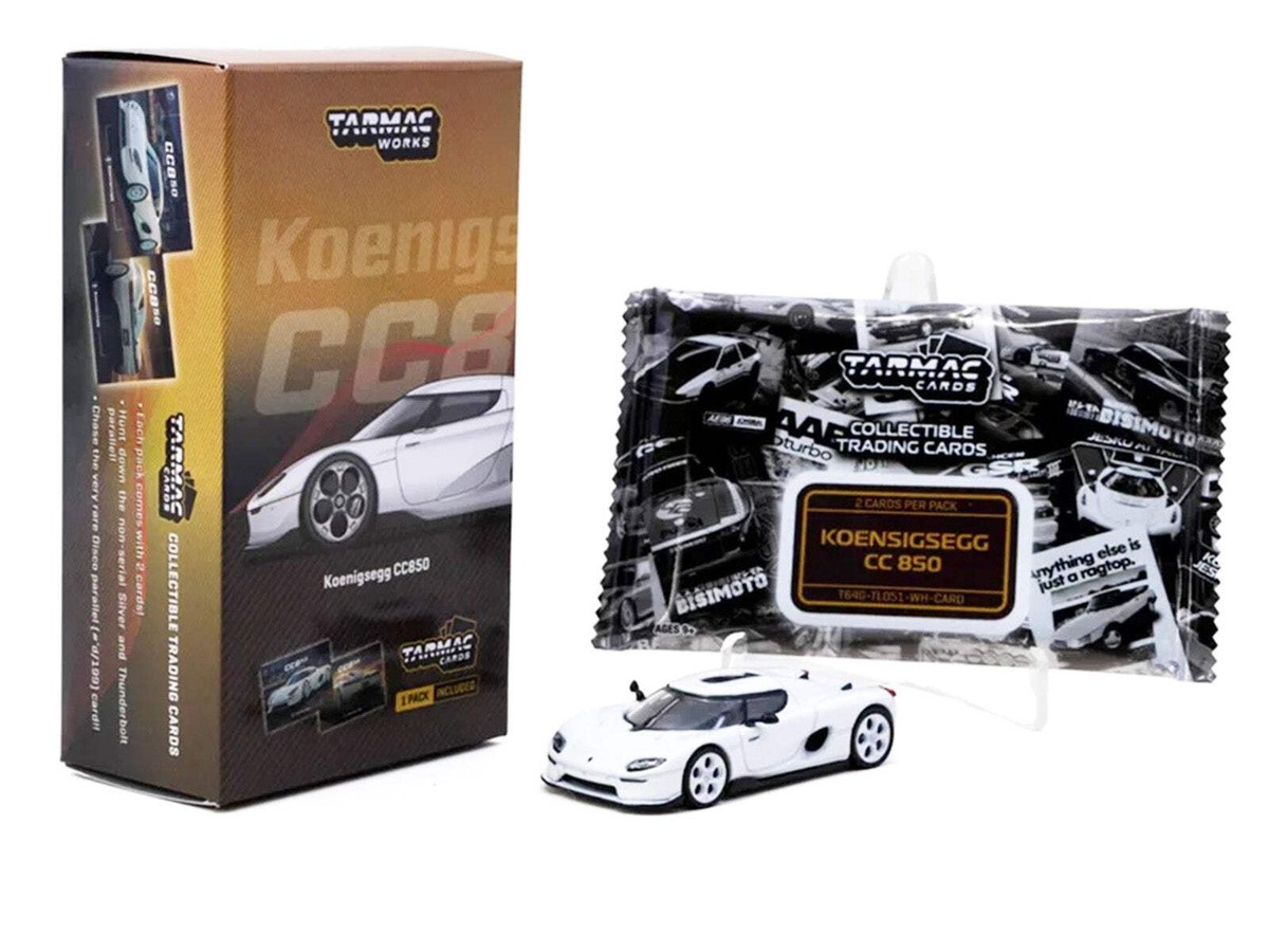 Koenigsegg CC850 White with Tarmac Cards 