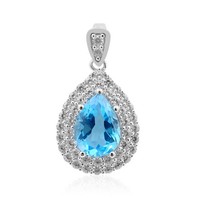 Cavill Topas AnhäNger 2,88Ct Tropfen 925 Silber Rhodiniert Damen Schmuck