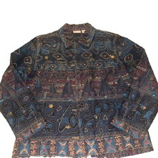 Chico's Embroidered Beaded Jacket Size 1