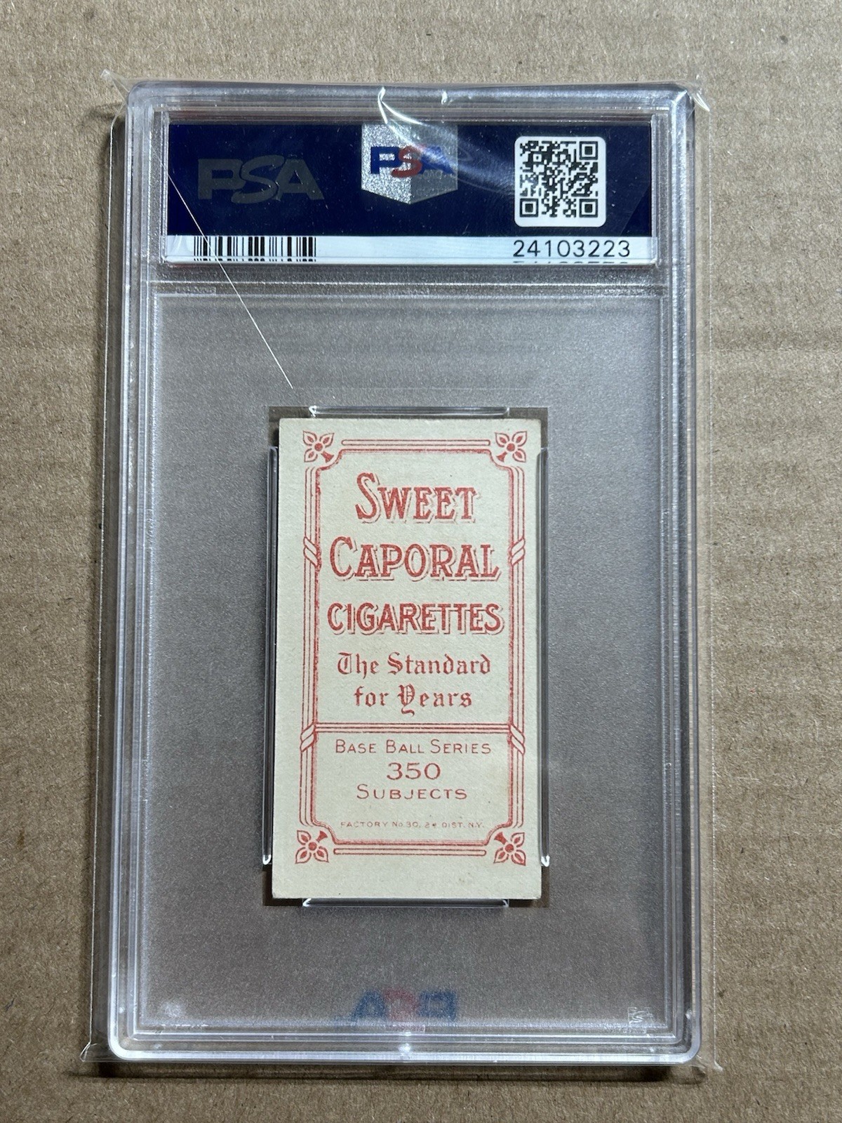 1909-11 T206 JOHN ANDERSON SWEET CAPORAL 350/30 PSA 5 EX view 2