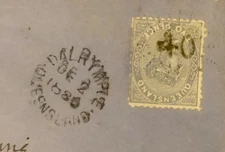 1880 DALRYMPLE QLD to LATROBE TAS. Franked SG137 2d.  type 1b date stamp RARE