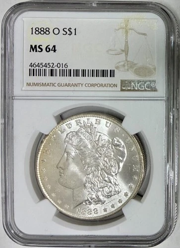 1888-O Morgan Silver Dollar, NGC MS-64, Better Date!