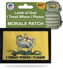 I Tread Where I Please Christan Morale Patch - Gadsden Flag - hook and Loop 2x3