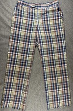 60's Vintage Spring/Summer Plaid Check Golf Pants 33x30 loud grandpa