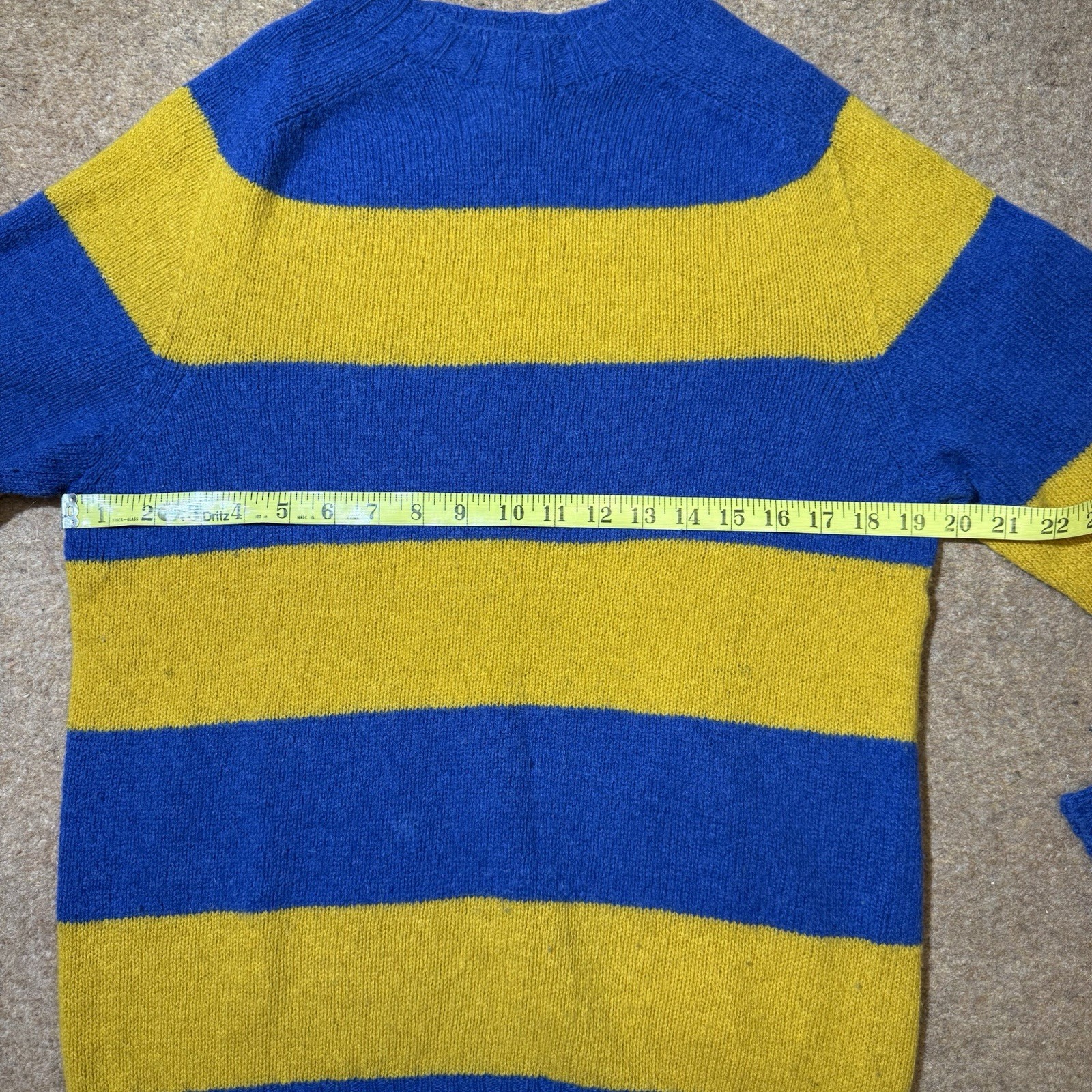Drake’s x Aimé Leon Dore ALD Striped Wool Sweater Size 38 Medium Blue Yellow image 5