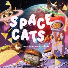 Space Cats Calendar 2026 | 12" x 24" 12 Month Calendar | Marble City Press