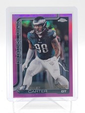 JALEN CARTER 2025 TOPPS CHROME PINK REFRACTOR /250 #250 EAGLES Q6383