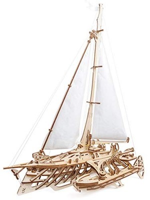 UGEARS Trimaran Merihobus - 3D Puzzle für Erwachsene - mechanische Modelle - Holz