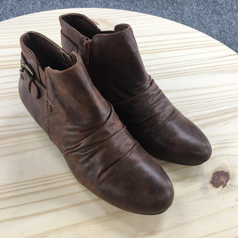 Kim Rogers Boots Womens 6.5M Tess Ankle Bootie Brown Faux Leather Casual Comfort - Image 3 of 4