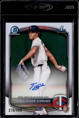 (7231) Teilon Serrano #/499 2025 Bowman Chrome On Card Auto Refractor RC Twins