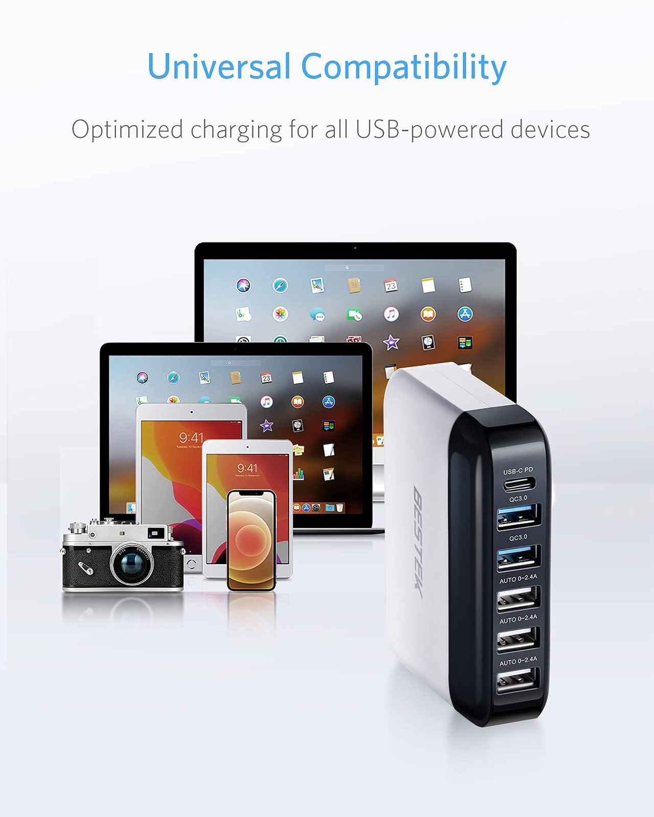 Bestek 86W USB C Pd Caricabatteria da Auto Qc3.0 Ricarica Rapida Caricabatteria da Auto 12v/24v USB - Miniatura 5