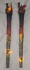 MAGIQUEST Great Wolf Lodge Light Up Lava Wand w/ Light Up Dragon Topper Qty Of 2